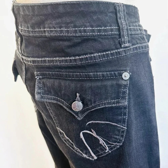 GLORIA VANDERBILT Women Straight Leg Mid rise Denim Black Jeans Pants Size 10 - Picture 10 of 13